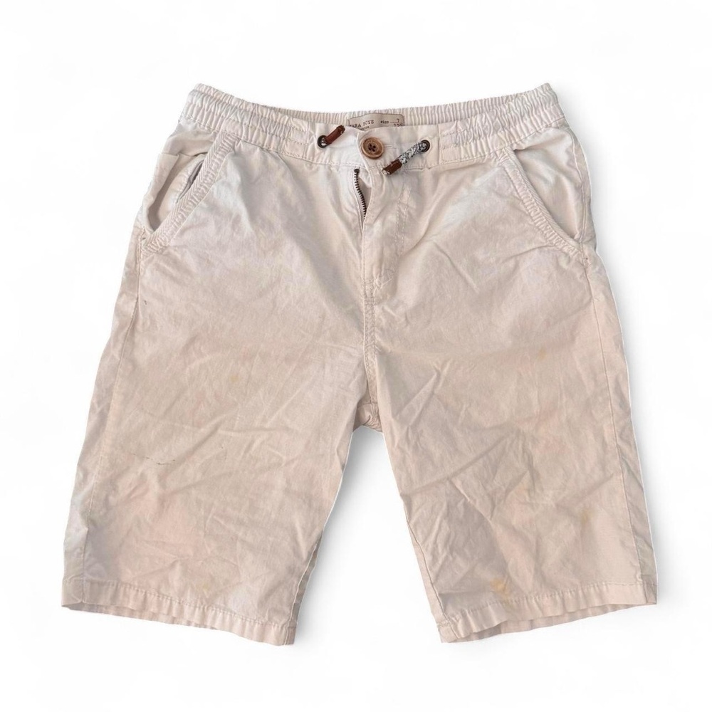 Zara Boys Classic Athletic 
Cargo Shorts Cream Size 7